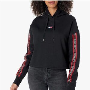 Tommy Hilfiger Women's Black and Red Hoodie
